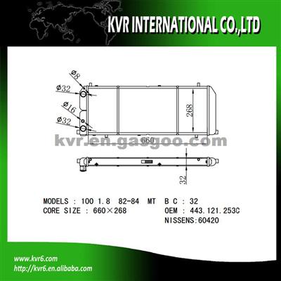 Competitive Radiator FOR AUDI 100 1.8 OEM 443121253C