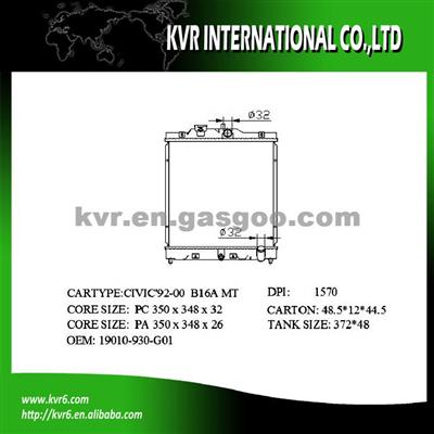 Assembly Radiator For HONDA CIVIC/CRX Oem 19010-P30-G01 19010-P30-G02