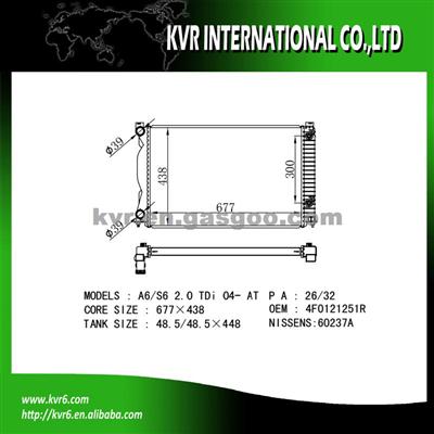 Auto Radiator For AUDI A6 Ⅲ 2.0 TDi OEM 4F0121251R