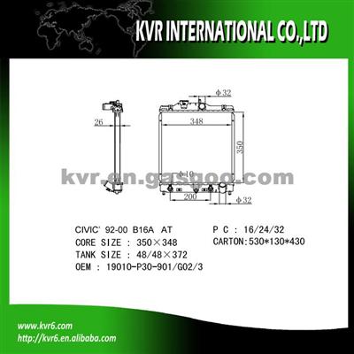 Car Cooling System Radiator For HONDA CIVIC Oem 19010-P30-901 19010-P30-505 19010-P03-904