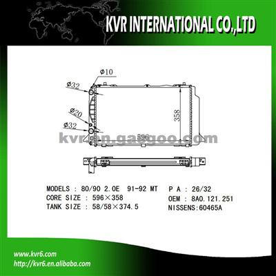 Brazed Auto Radaitor For AUDI 80/90 2.0E OEM 8A0121251