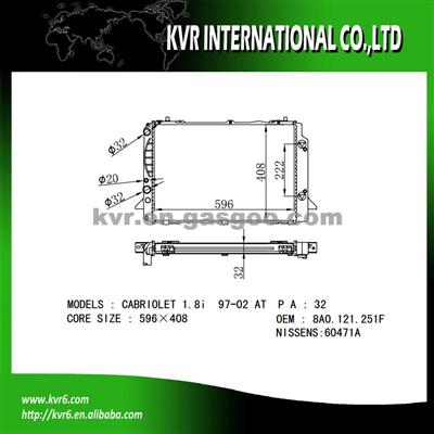 Auto Cooling Radiator For AUDI CABRIOLET 1.8i OEM 8A0121251F