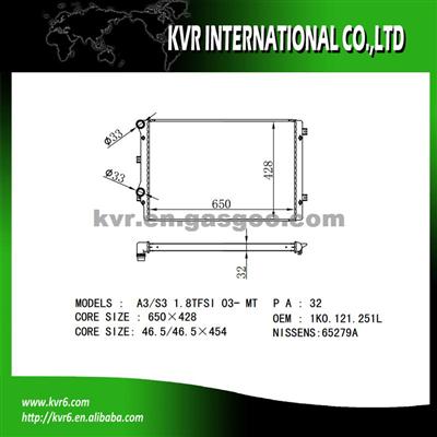 Auto Engine Cooling Radiator For AUDI A3/S3 1.8 TFSI OEM 1K0121251L