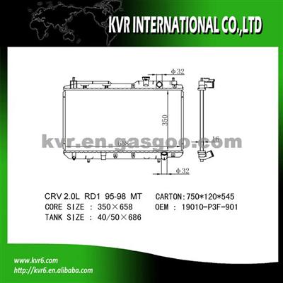 Aluminum Car Radiator For HONDA CR-V Oem 19010-P3F-901 19010-P3F-902
