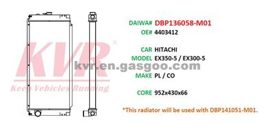 Car Radiator For HITACHI EX350-5 / EX300-5 Oem 4403412