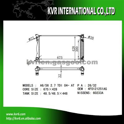Auto Cool Radiator Radiator For AUDI A6/S6 2.7 TDI OEM 4F0121251AG