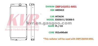Radiator For HITACHI EX350-5 / EX300-5 Oem 4403413