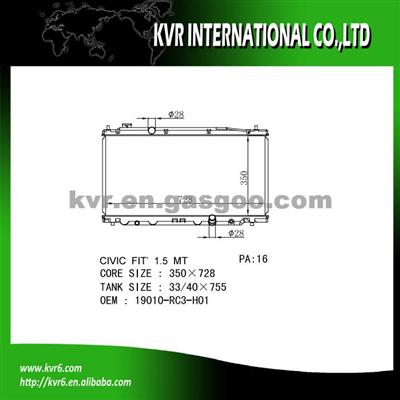 Radiator Assembly For HONDA FIT Oem 19010-RC3-H01