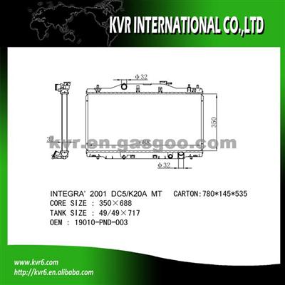 Alloy Radiator For HONDA INTEGRA Oem 19010-PND-003