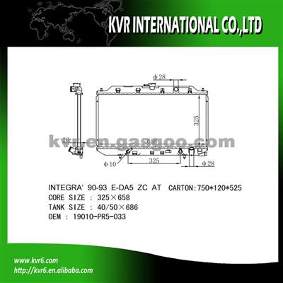 Car Cooling System Radiator For HONDA INTEGRA Oem 19010-PR5-033