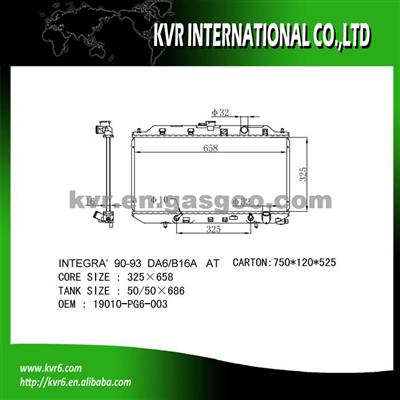 Brazing Radiator For HONDA INTEGRA Oem 19010-PG6-003