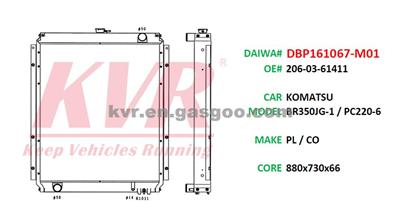 Radiator For KOMATSU BR350JG-1 / PC220-6 Oem 206-03-61411