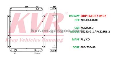 Radiator For KOMATSU BR250JG-1 / PC228US-2 Oem 206-03-61600