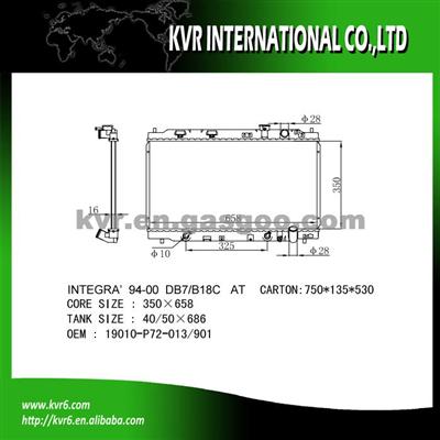 OE Quality Radiator For HONDA INTEGRA Oem 19010-P72-901 19010-P72-013