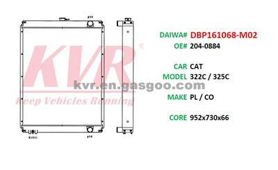 Radiator For CATERPILLAR 322C / 325C Oem 204-0884