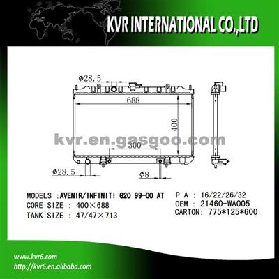 Car Aluminum Radiator For NISSAN AVENIR OEM 21460-WA005