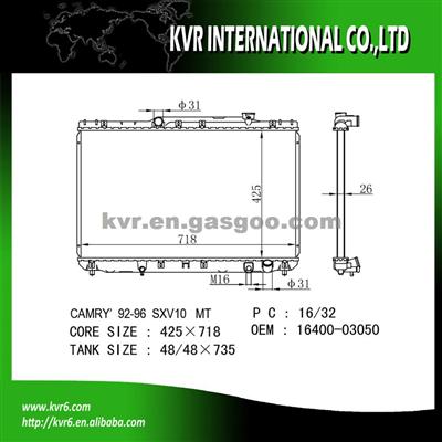 Radiator Assembly For 2.2 CAMRY OE No.：16400-03050