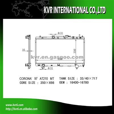 Assembly Radiator For 1.8 CARINA OE No.：16400-16570/16780