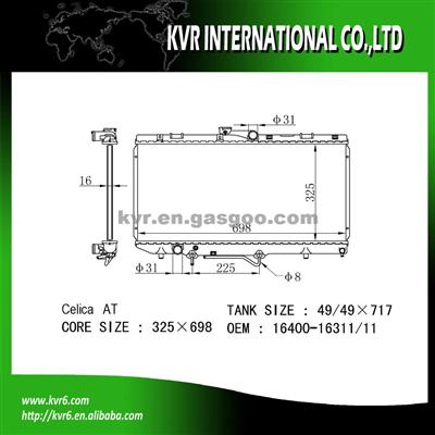 High Cooling Efficiency Car Radiator For CELICA OE No.：16400-16311