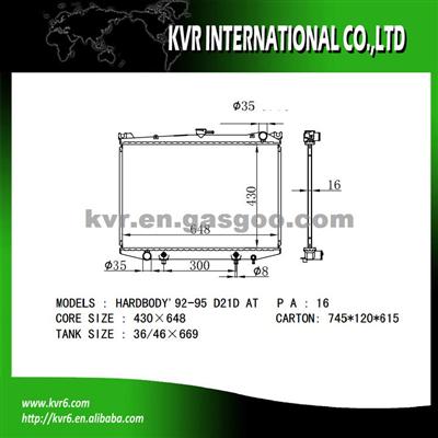 Radiator Assembly For NISSAN HARDBODY D21 3.0 I V6 OEM 21450-07G11