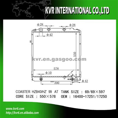 Aftermarket Radiator For COASTER OE No.：16400-17251/17250