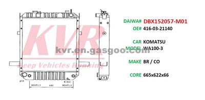 Radiator For KOMATSU WA100-3 Oem 416-03-21140