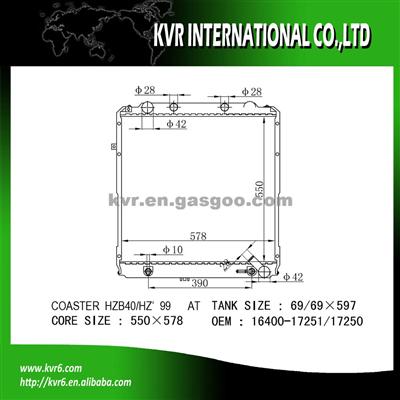 UNIVERSAL COOLING SYSTEM Radiator For COASTER OE No.：16400-17251/17250