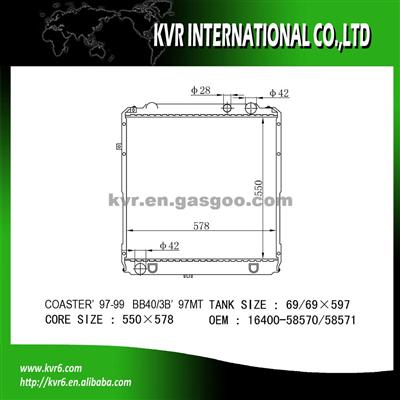 Water Radiator For COASTER OE No.：16400-58570/58571