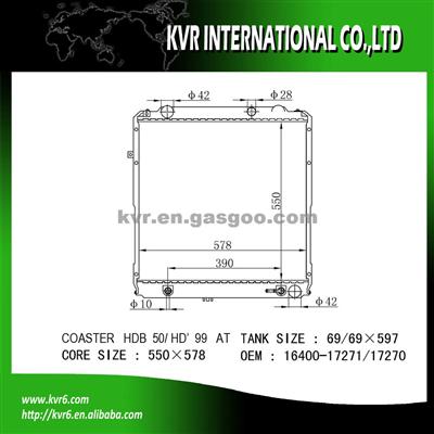 Radiator Manufacturers China For COASTER OE No.：16400-17271/17270