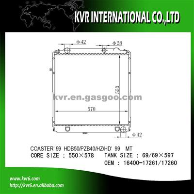 Radiator For COASTER OE No.：16400-17261/17260