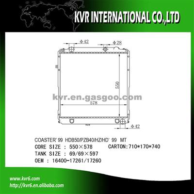 Auto RadiatorFor COASTER OE No.：16400-17261/17260