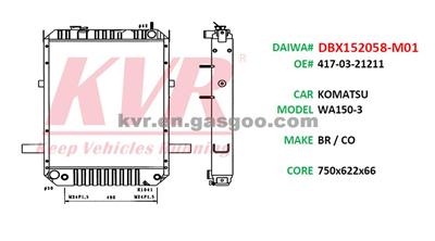 Radiator For KOMATSU WA150-3 Oem 417-03-21211