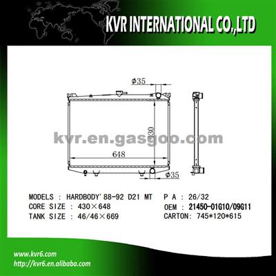 Fin Tube Radiator For NISSAN HARDBODY D21 OEM 21450-01G10