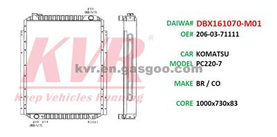 Radiator For KOMATSU PC220-7 Oem 206-03-71111