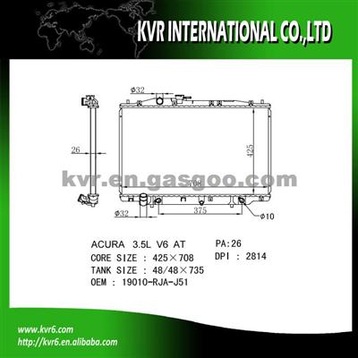 Complete Radiator For HONDA MR-V Oem 19010-RJA-J51