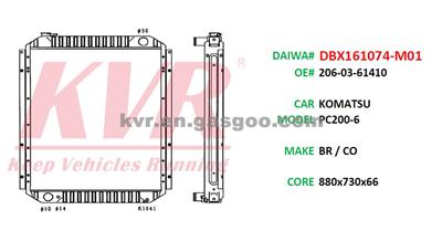 Radiator For KOMATSU PC200-6 Oem 206-03-61410