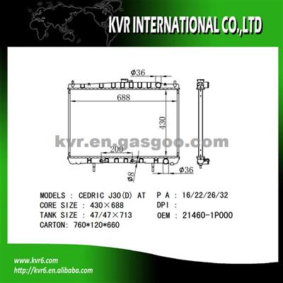 Factory Radiator For NISSAN CEDRIC J30 OEM 21460-1P000