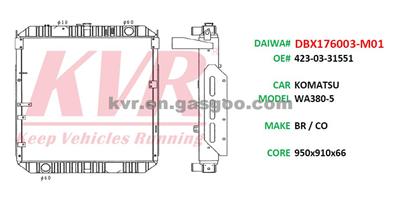 Radiator For KOMATSU WA380-5 Oem 423-03-31551