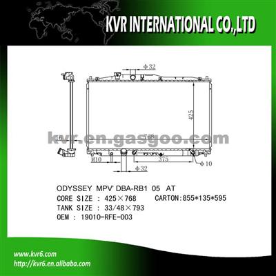 Alloy Radiator For HONDA ODYSSEY Oem 19010-RFE-003
