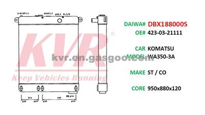 Radiator For KOMATSU WA350-3A Oem 423-03-21111