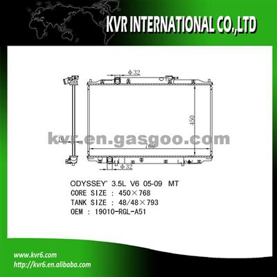 Car Cooling System Radiator For HONDA ODYSSEY Oem 19010-RGL-A51