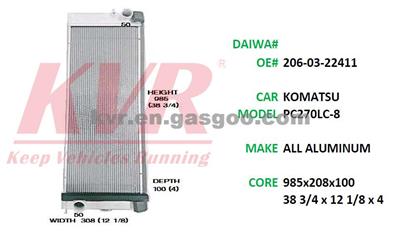 Radiator For KOMATSU PC270LC-8 Oem 206-03-22411