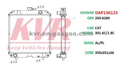 Radiator For CATERPILLAR 301.6C/1.8C Oem 243-6260