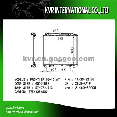Aluminum Car Radiator For NISSAN FRONTIER 2.5 OEM 21460-EA005