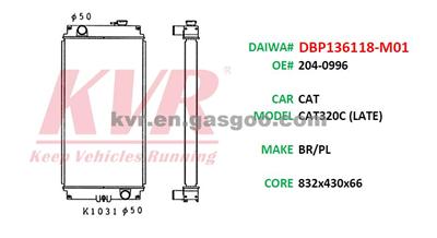 Radiator For CATERPILLAR 320C OEM 204-0996