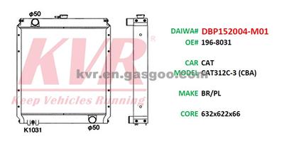 Radiator For CATERPILLAR 312C-3 OEM 196-8031