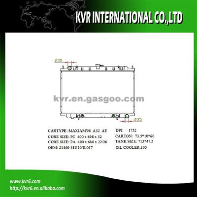 Brazed Auto Radaitor For NISSAN MAXIMA A32 OEM 21460-31U10