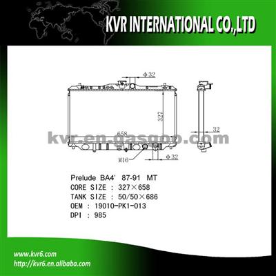 Aluminum Car Radiator For HONDA PRELUDE Oem 19010-PK1-013