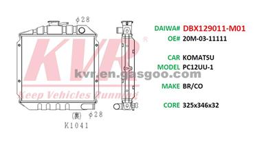 Radiator For KOMATSU PC12UU-1 OEM 20M-03-11111