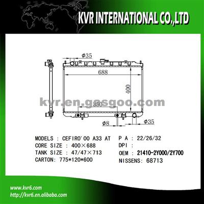 Auto Engine Cooling Radiator For NISSAN MAXIMA QX II 3.0 V6 24V OEM 21410-2Y000/2Y700